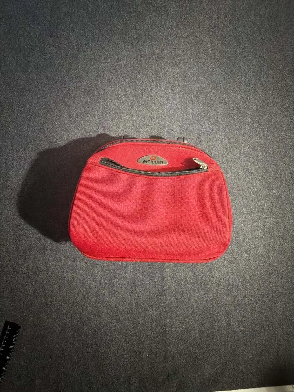 Mcllin Red Hard-Shell Travel Toiletry Vanity Case With Shoulder Strap